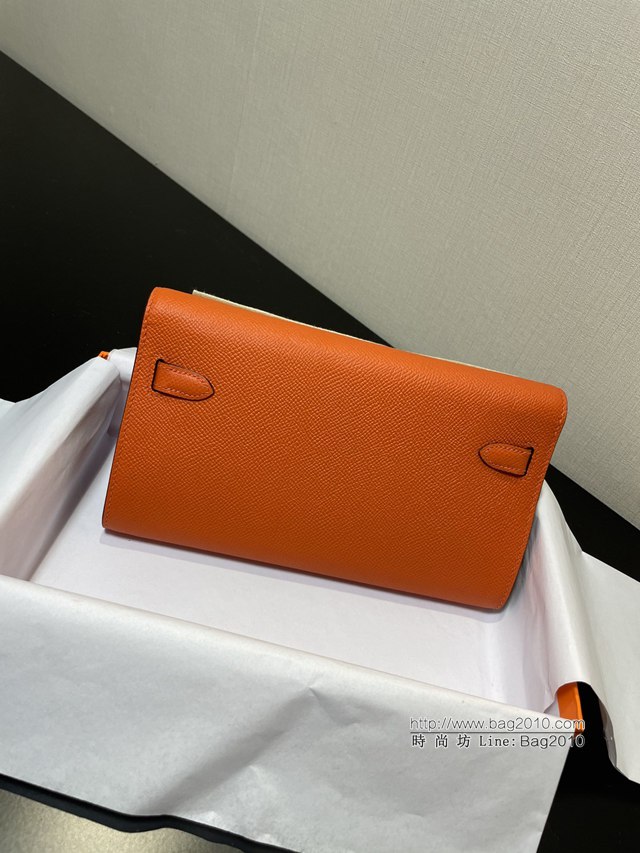 Hermes女包 愛馬仕Kelly woc小挎包 橙色epsom皮凱麗斜挎包  tdh2347